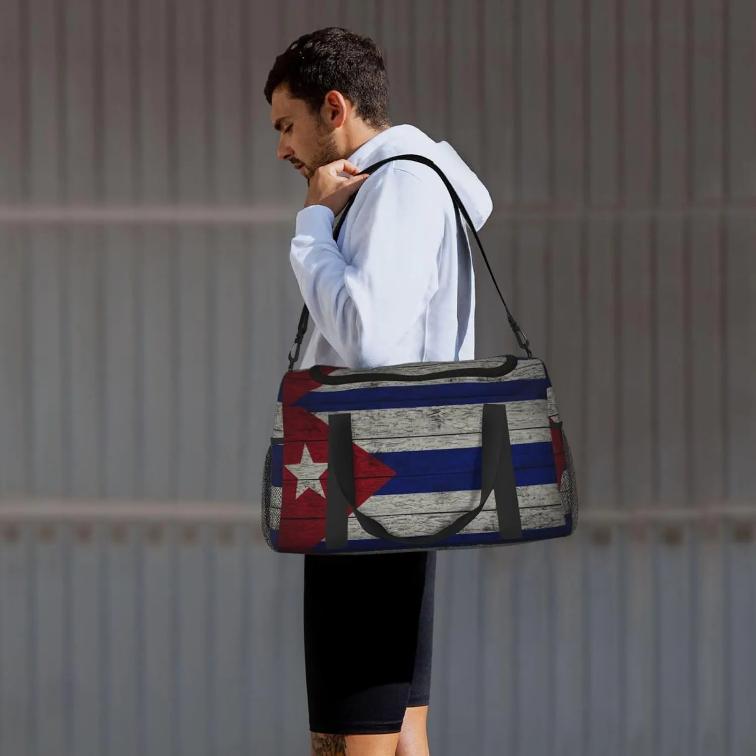 Flag Of Cuba Travel Duffel Bag Large Foldable Waterproof Overnight Bag For Beach Swim Bags Pool Sports Gym