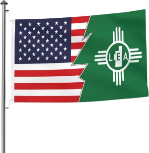 Flag Of Lea County, New Mexico And America Flag 5x8 Ft Heavy Duty Durable Double-Sided Outdoor Home Patio Yard Decorative Banner