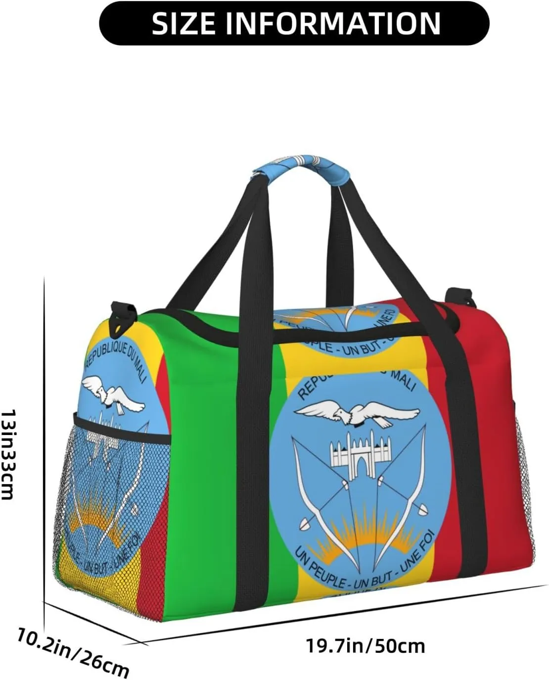 Flag Of Mali Travel Duffel Bag Large Foldable Waterproof Overnight Bag For Beach Swim Bags Pool Sports Gym