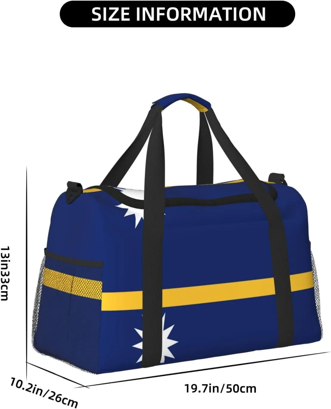 Flag Of Nauru Travel Duffel Bag Large Foldable Waterproof Overnight Bag For Beach Swim Bags Pool Sports Gym