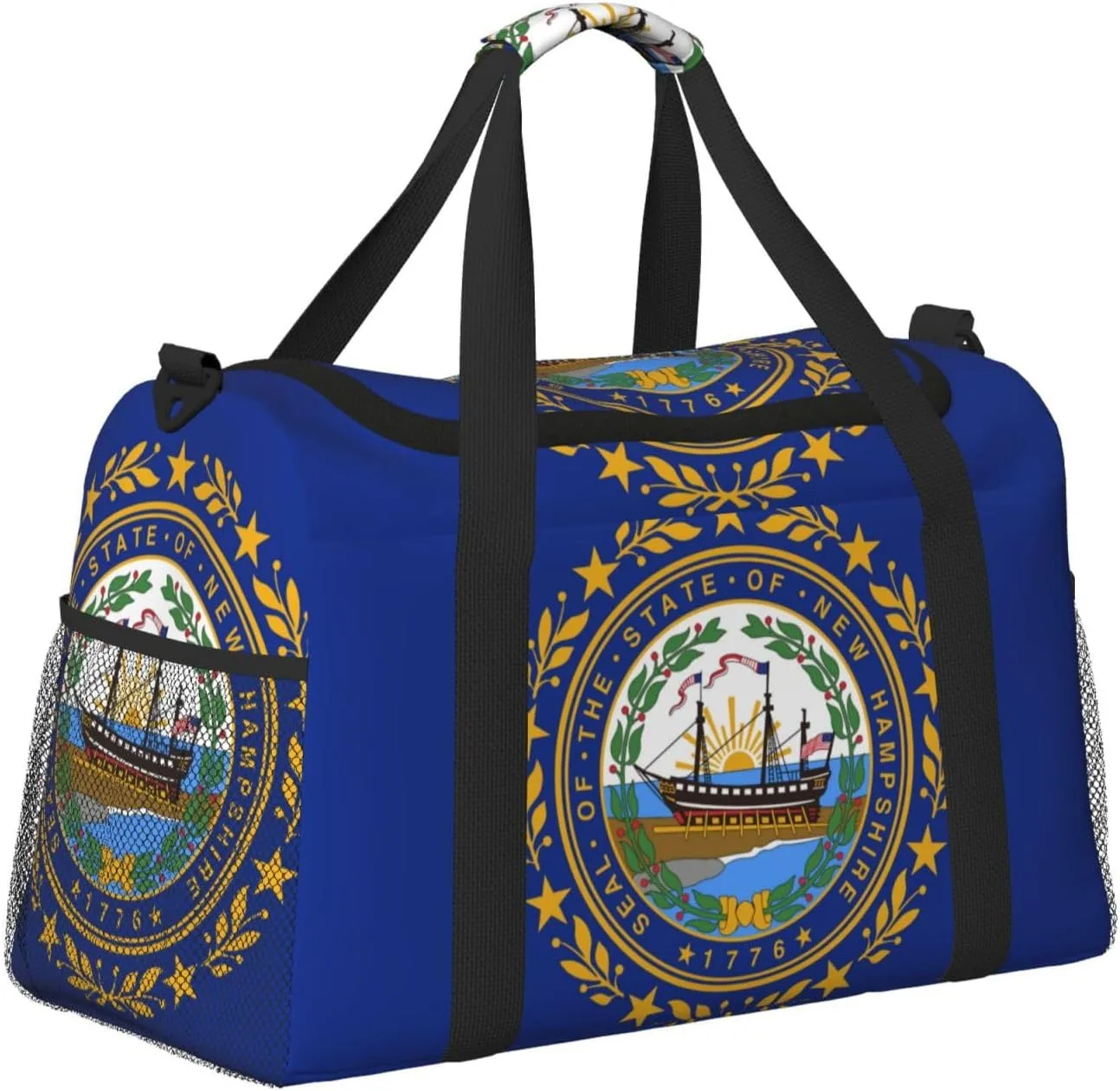 Flag Of New Hampshire Travel Duffel Bag Large Foldable Waterproof Overnight Bag For Beach Swim Bags Pool Sports Gym