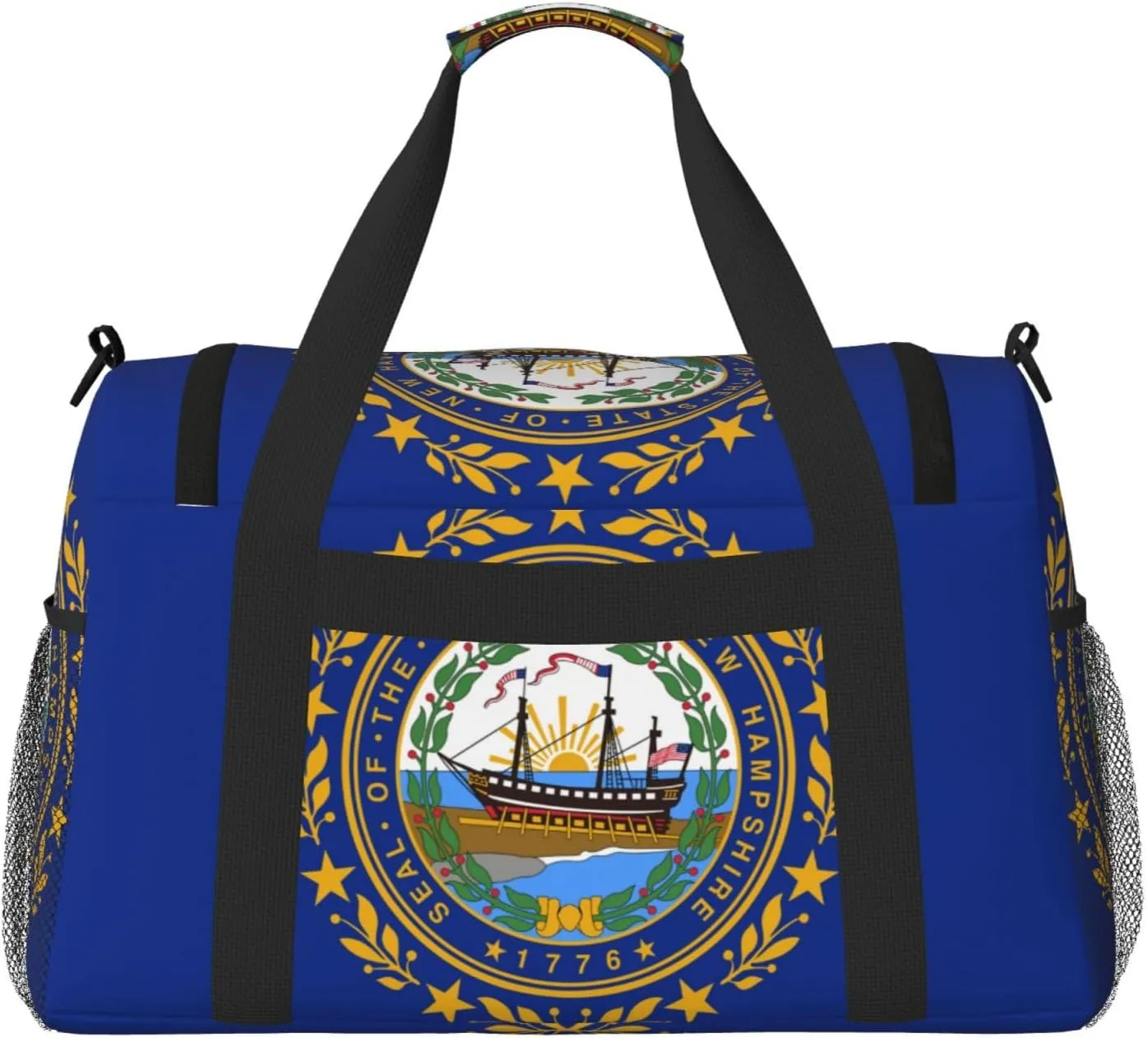 Flag Of New Hampshire Travel Duffel Bag Large Foldable Waterproof Overnight Bag For Beach Swim Bags Pool Sports Gym