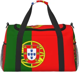 Flag Of Portugal Travel Duffel Bag Large Foldable Waterproof Overnight Bag For Beach Swim Bags Pool Sports Gym