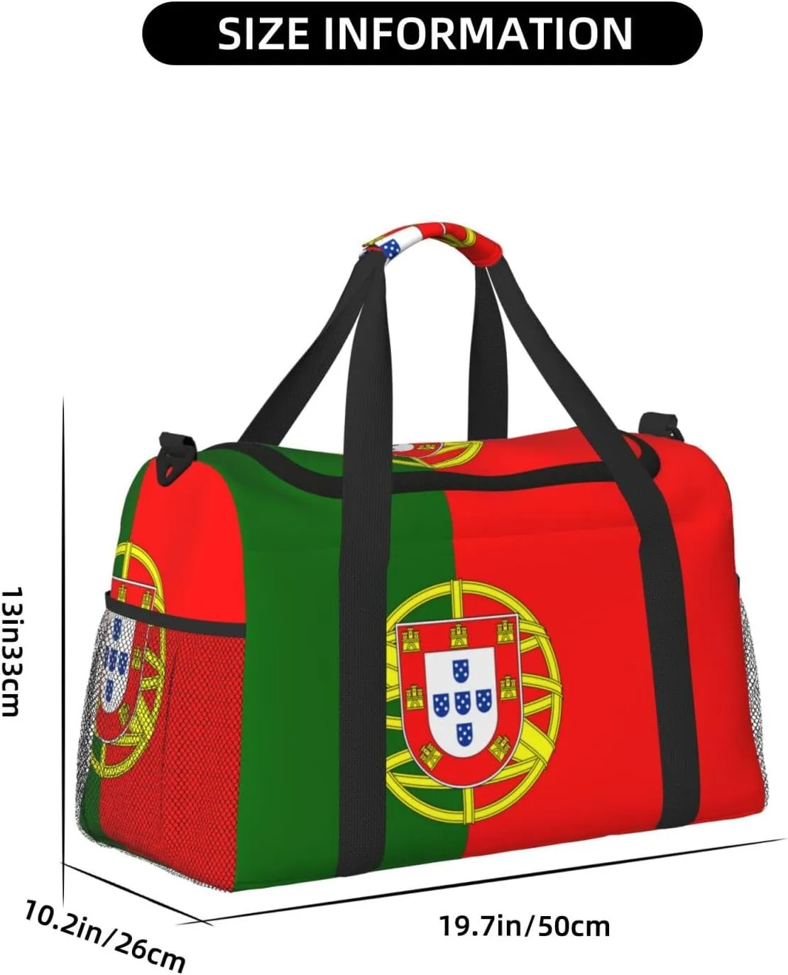 Flag Of Portugal Travel Duffel Bag Large Foldable Waterproof Overnight Bag For Beach Swim Bags Pool Sports Gym