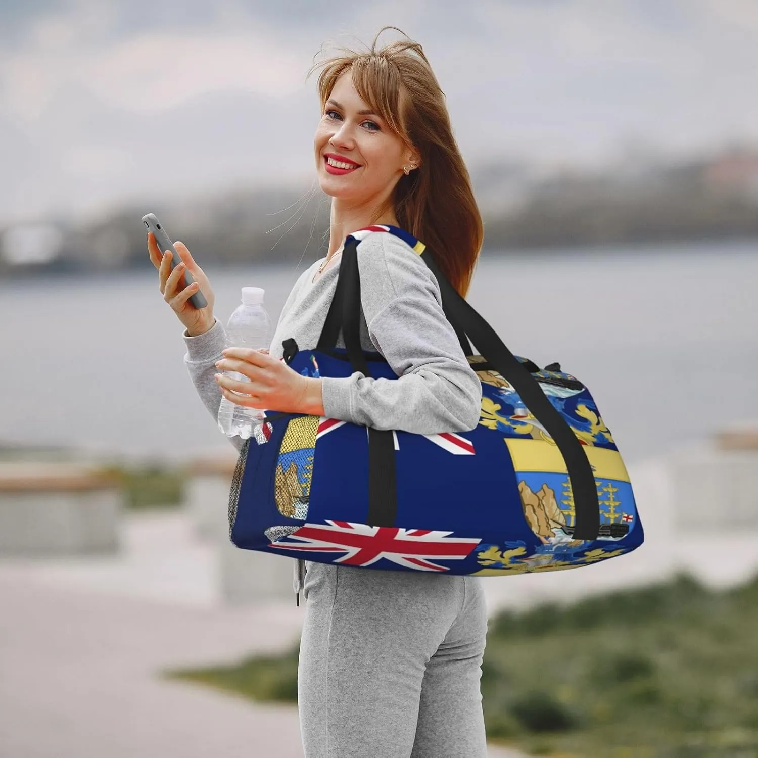 Flag Of Saint Helena Travel Duffel Bag Large Foldable Waterproof Overnight Bag For Beach Swim Bags Pool Sports Gym