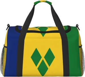 Flag Of Saint Vincent Travel Duffel Bag Large Foldable Waterproof Overnight Bag For Beach Swim Bags Pool Sports Gym
