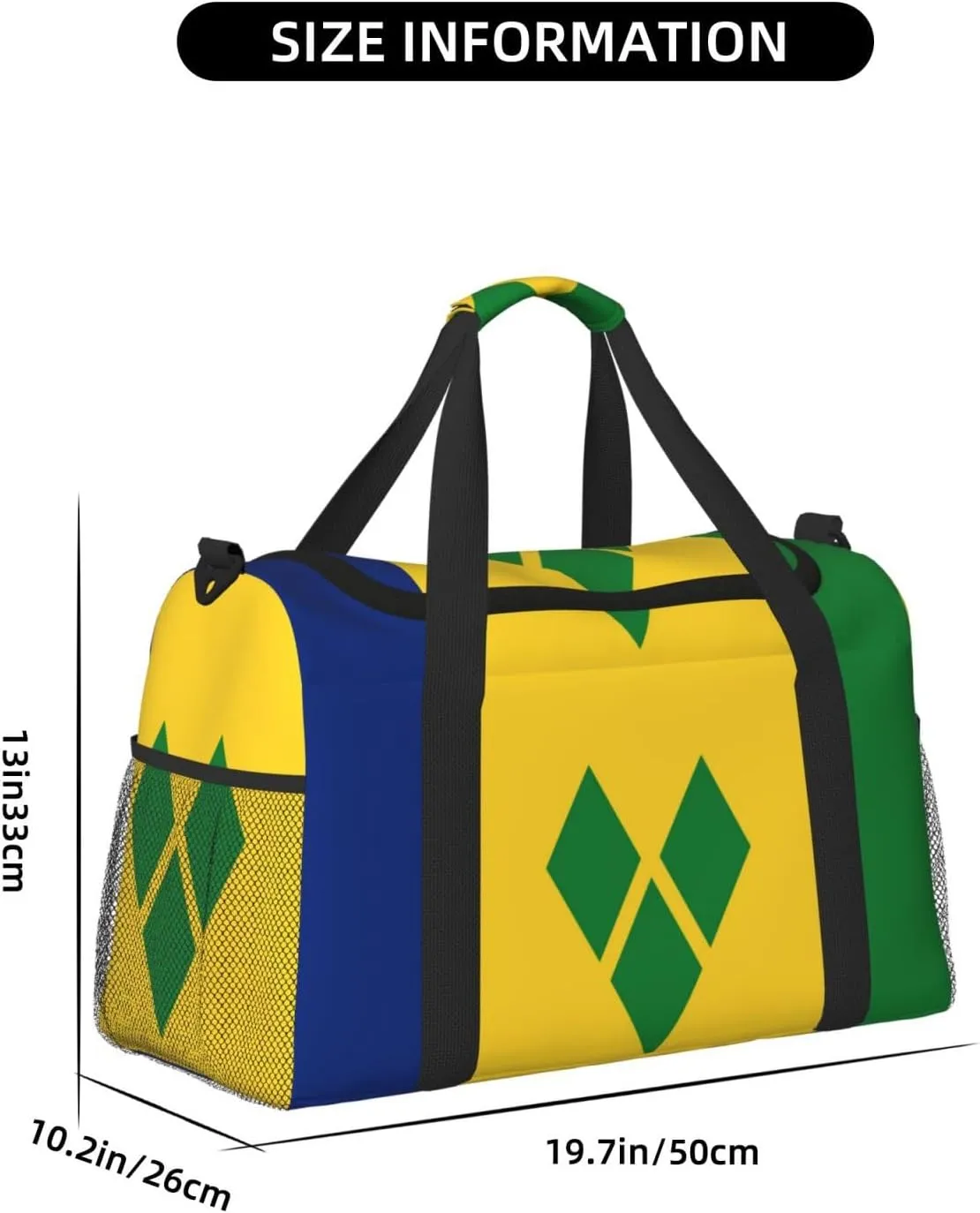 Flag Of Saint Vincent Travel Duffel Bag Large Foldable Waterproof Overnight Bag For Beach Swim Bags Pool Sports Gym