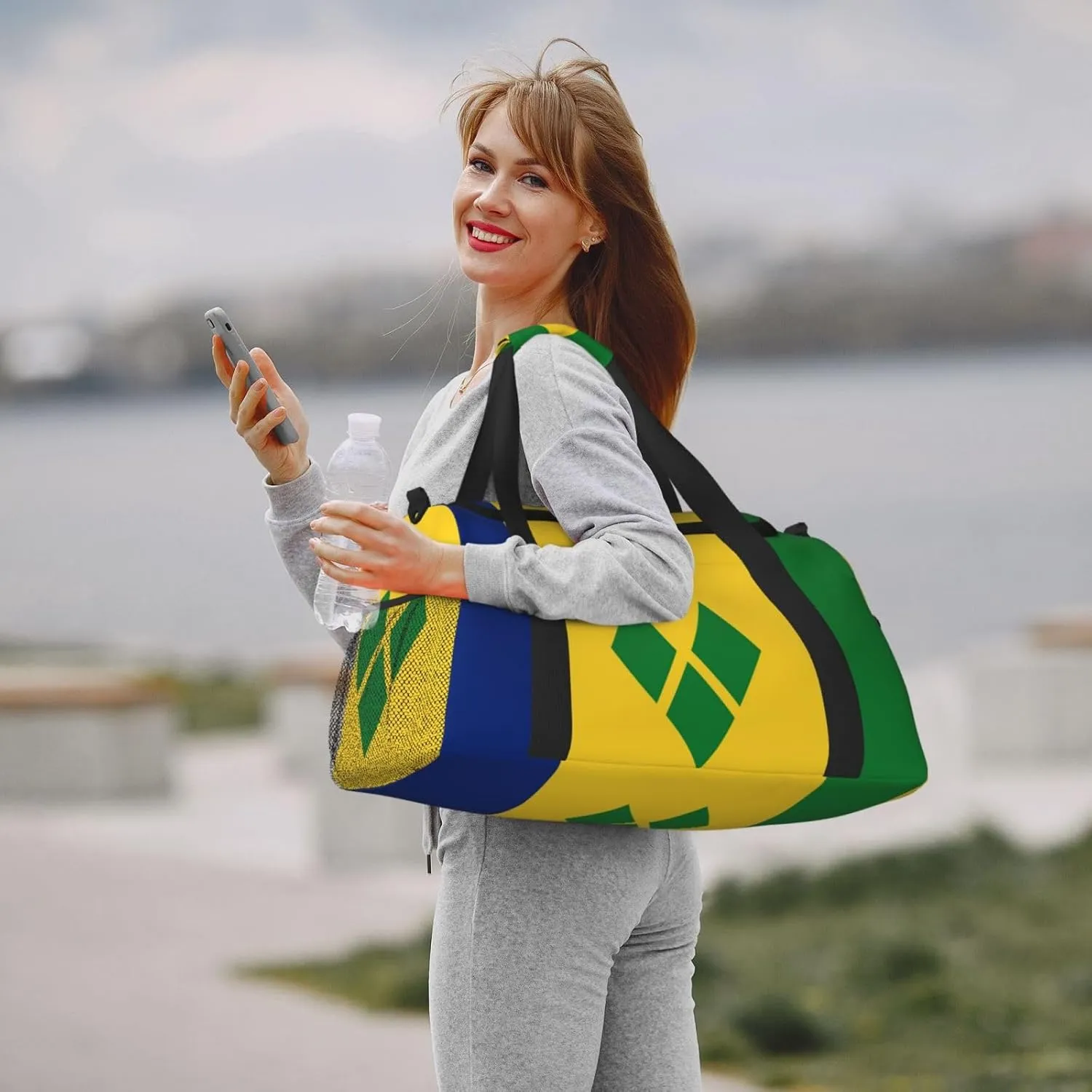 Flag Of Saint Vincent Travel Duffel Bag Large Foldable Waterproof Overnight Bag For Beach Swim Bags Pool Sports Gym