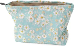 Floral Jacquard Makeup Bag - Large Capacity Cosmetic Pouch & Travel Toiletry Organizer with Zipper, Perfect for Daily Use, Gift Ideas for Women, Durable and Stylish Make Up Bag