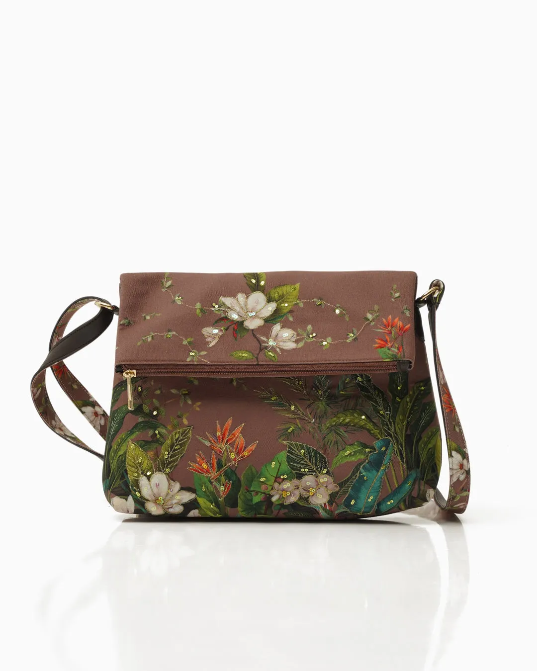 Floral Paradise Foldover Sling Bag