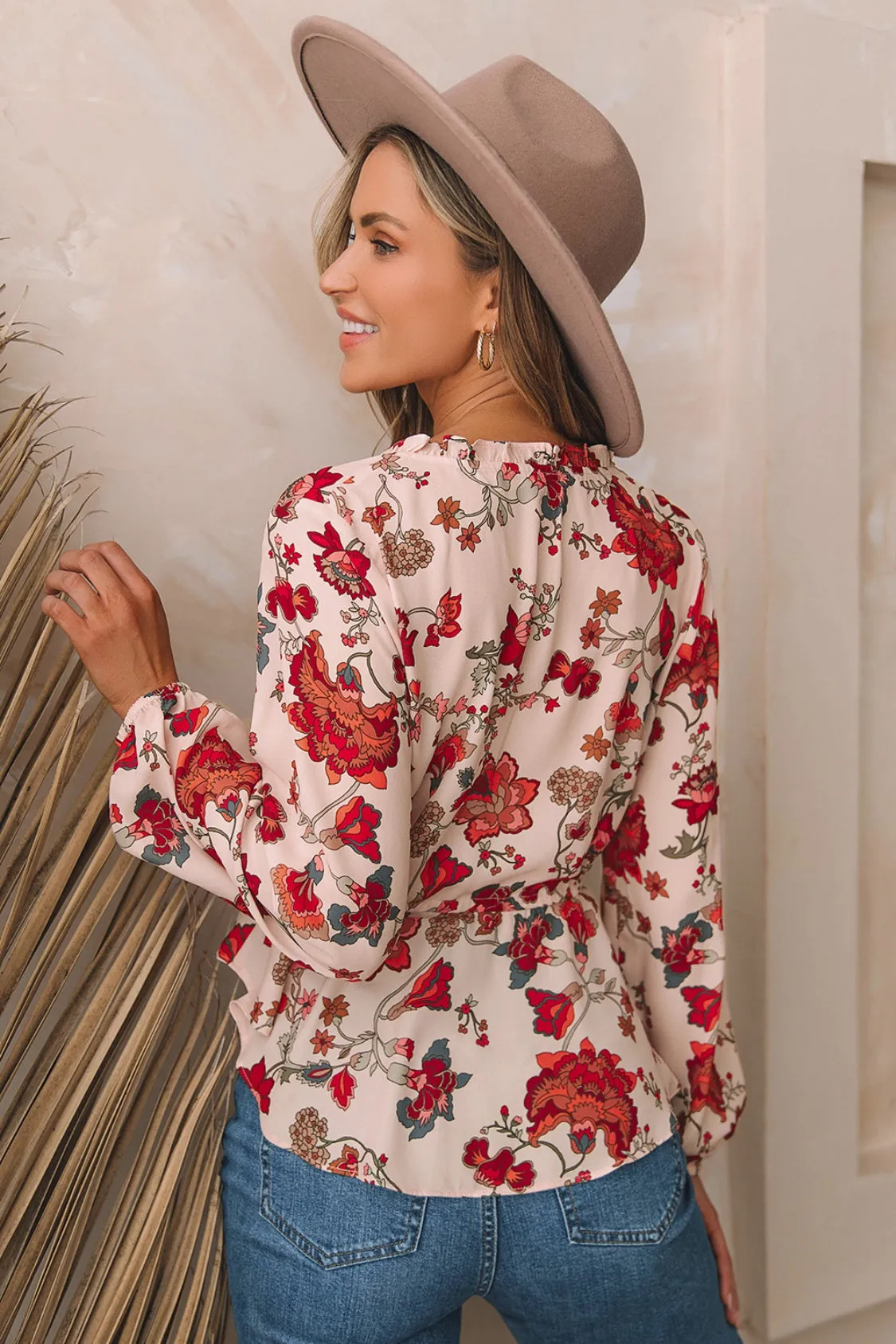 Floral V-Neck Blouse