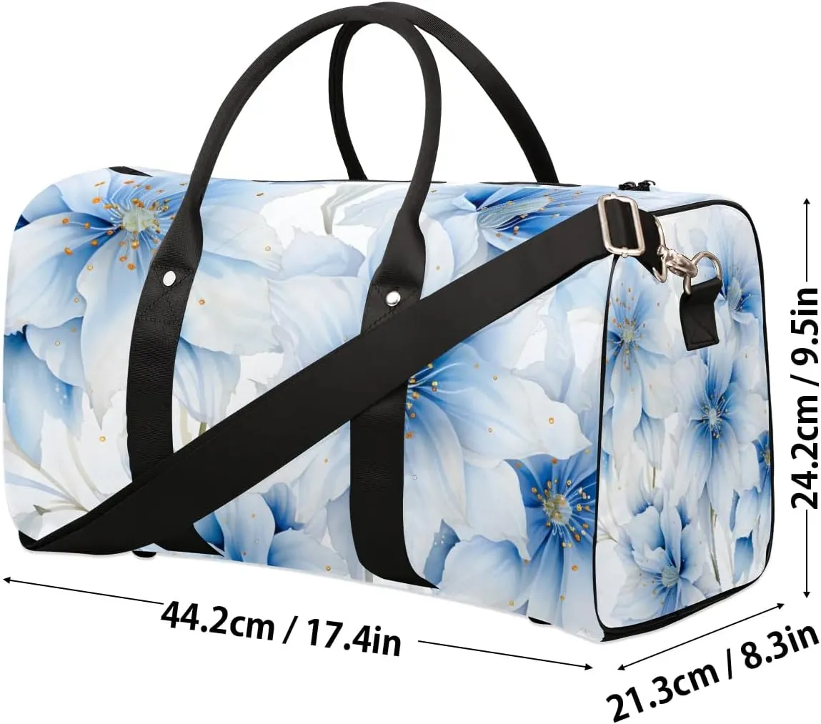 Flower Fantasy Travel Duffel Bag for Women Men Waterproof Foldable Overnight Weekender Bag Large Capacity Sports Gym Bag