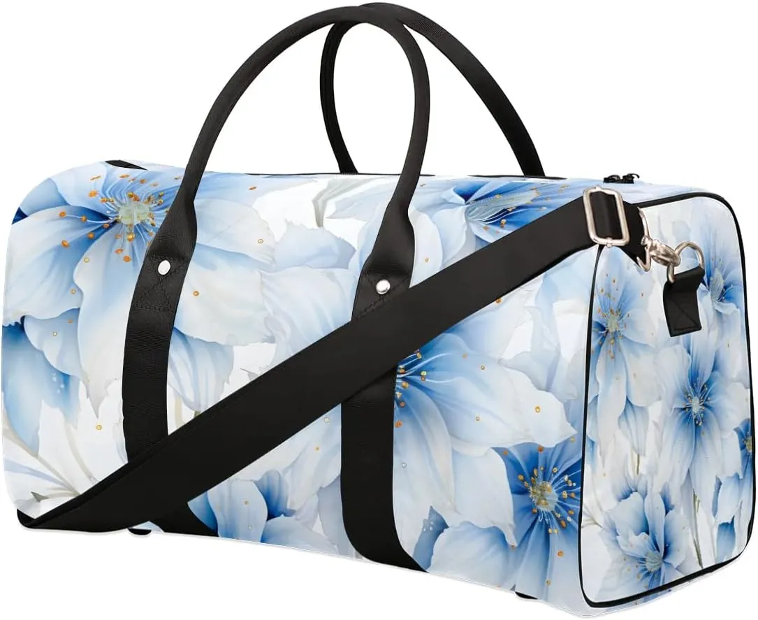 Flower Fantasy Travel Duffel Bag for Women Men Waterproof Foldable Overnight Weekender Bag Large Capacity Sports Gym Bag