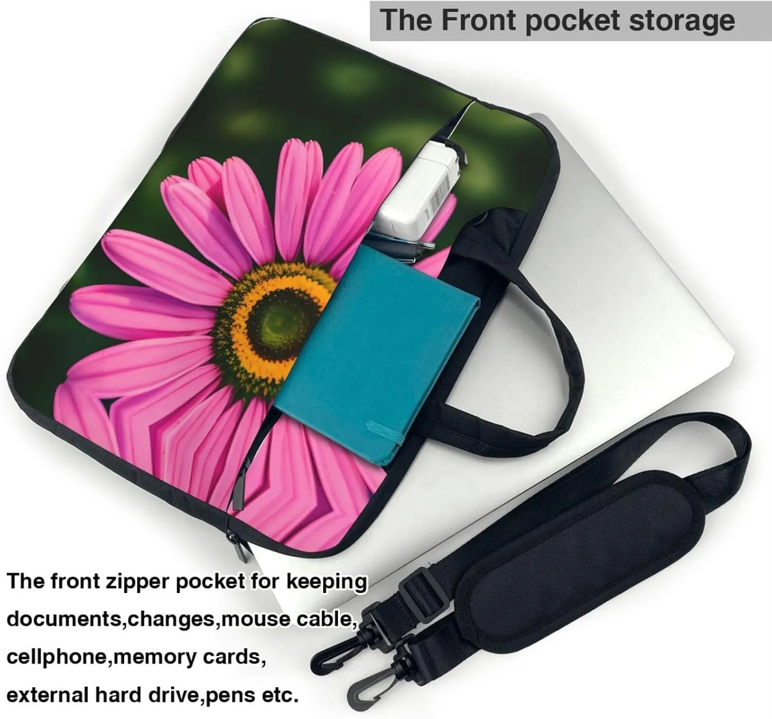Flowers Colorful Butterfly 1 Stylish And Lightweight Laptop Messenger Bag,Handbag,Briefcase,Perfect For Business Travel