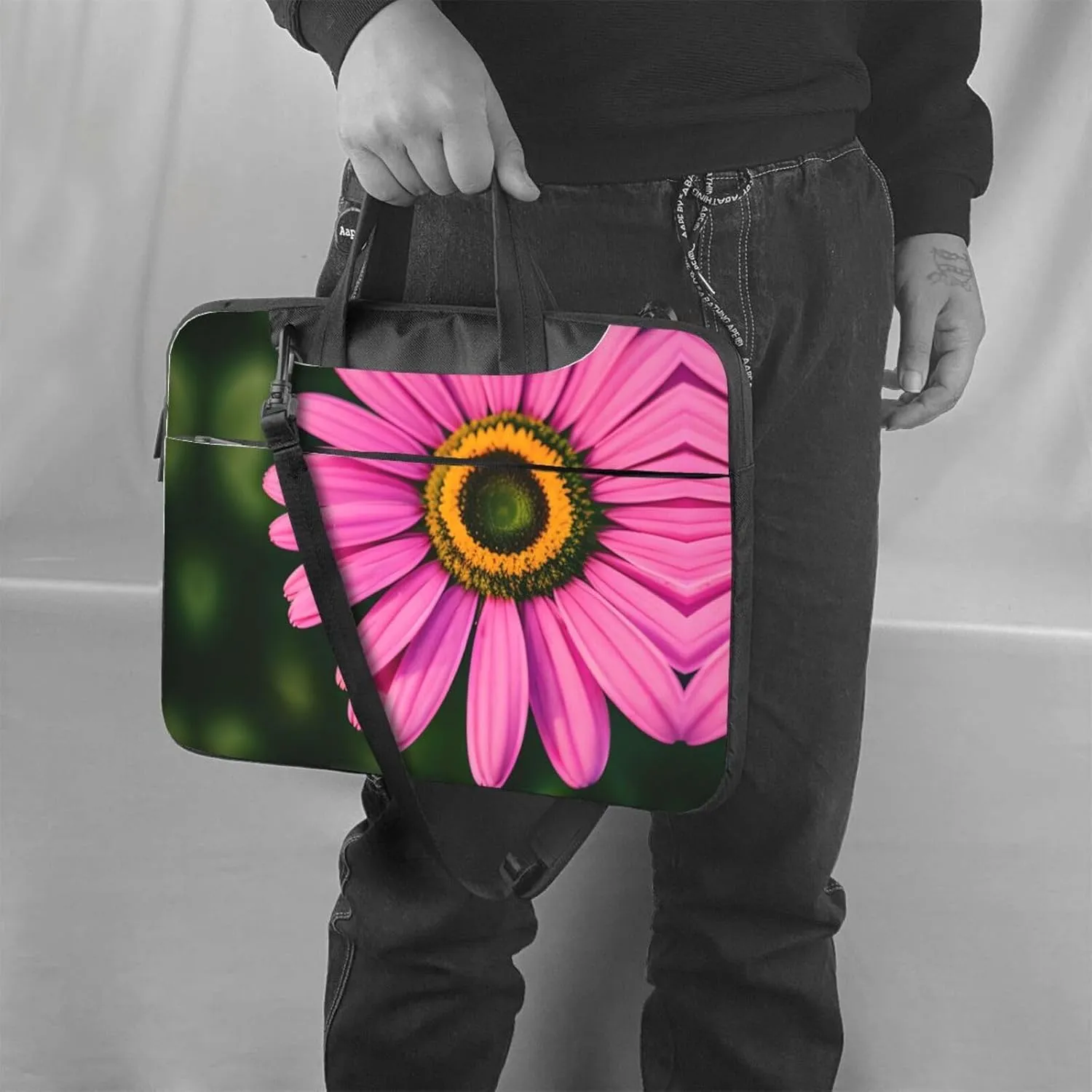 Flowers Colorful Butterfly 1 Stylish And Lightweight Laptop Messenger Bag,Handbag,Briefcase,Perfect For Business Travel