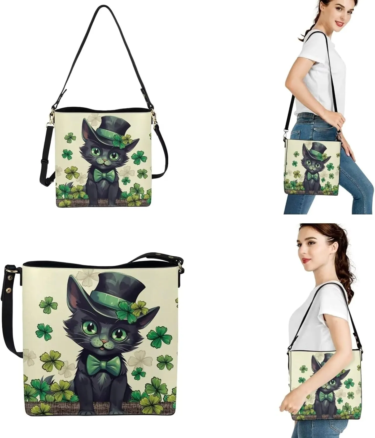 FOR U DESIGNS Purses and Handbags for Women St. Patrick's Day Tote Purse and Wallet Set Leather Crossbody Hobo Satchel Bags