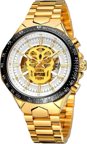 FORSINING Men's Analog Automatic Stylish Design Dial Watch with Stainless Steel Bracelet