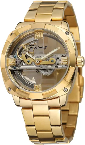 FORSINING Men's Business Dress Automatic Analogue Dial Stylish Watch with Stainless Steel Bracelet