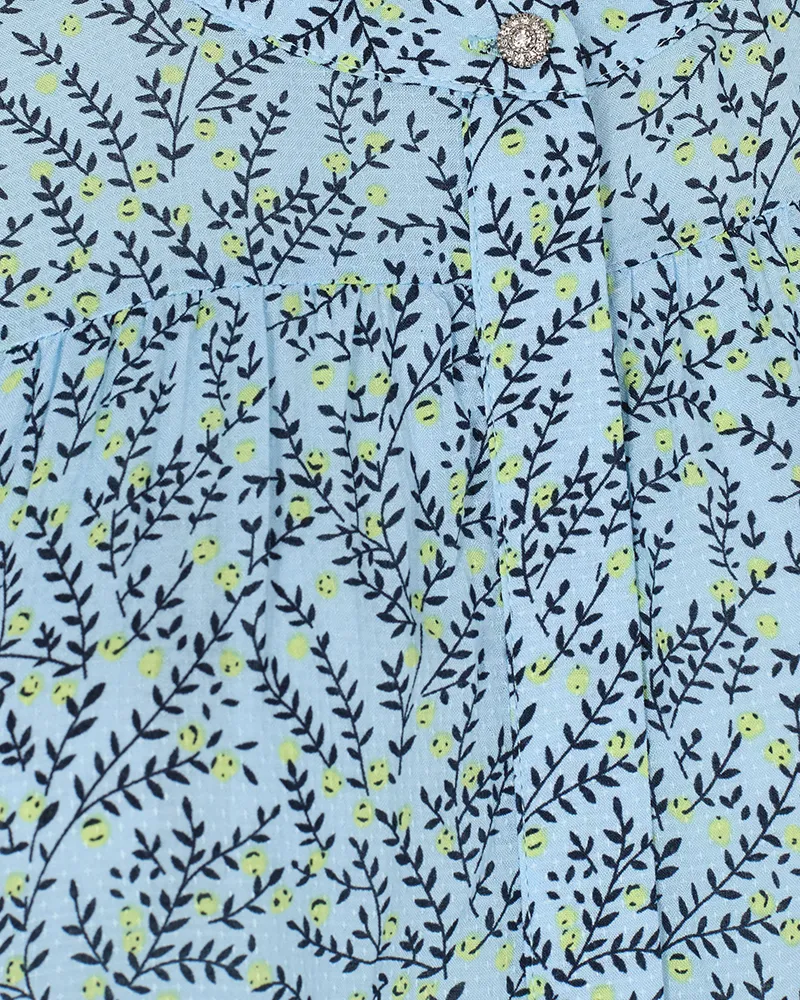 FQADNEY - BLOUSE WITH FLORAL PRINT - BLUE
