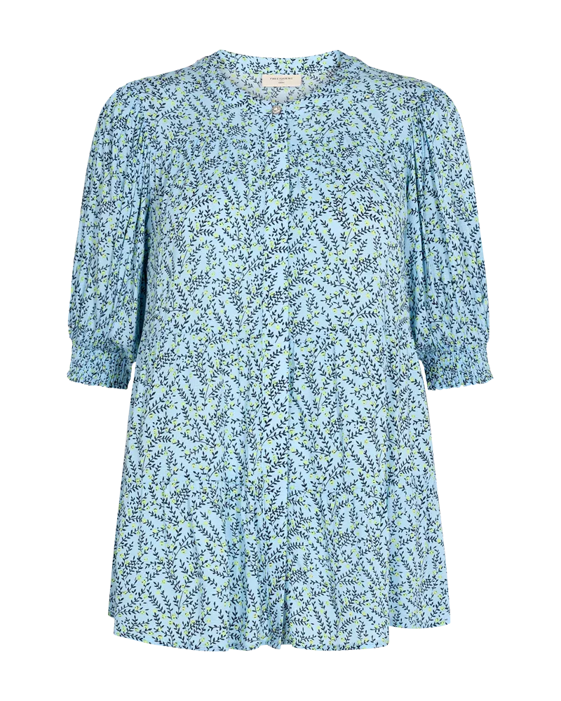 FQADNEY - BLOUSE WITH FLORAL PRINT - BLUE
