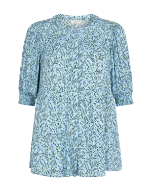 FQADNEY - BLOUSE WITH FLORAL PRINT - BLUE