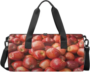 Fresh Apples Sports Gym Bag Workout Lightweight Duffel Bags Shoulder Weekender Bag Travel Duffel Bag for Men and Women(Red Fruit Apples)