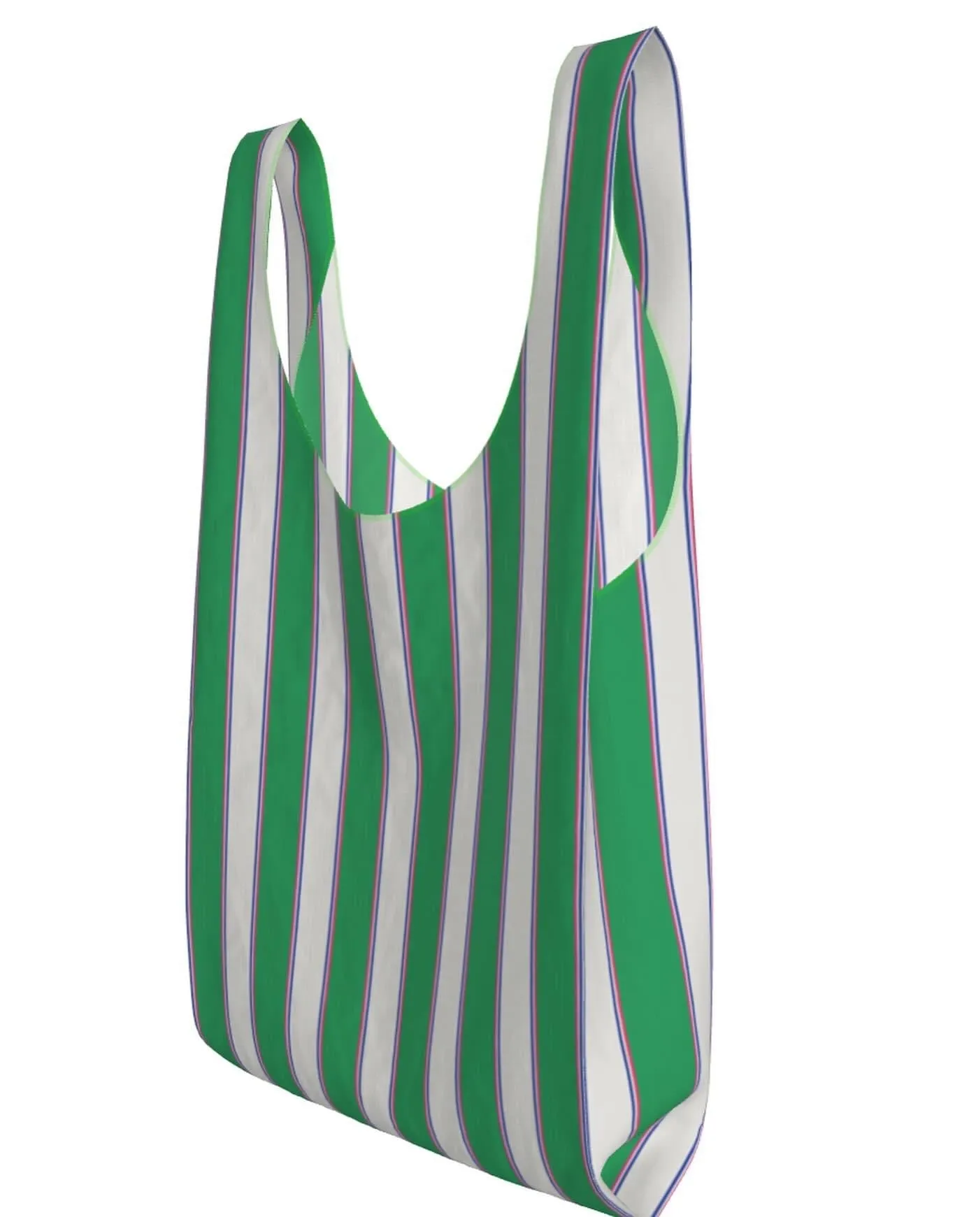Fresh green Stripe Parachute Shopper Bag