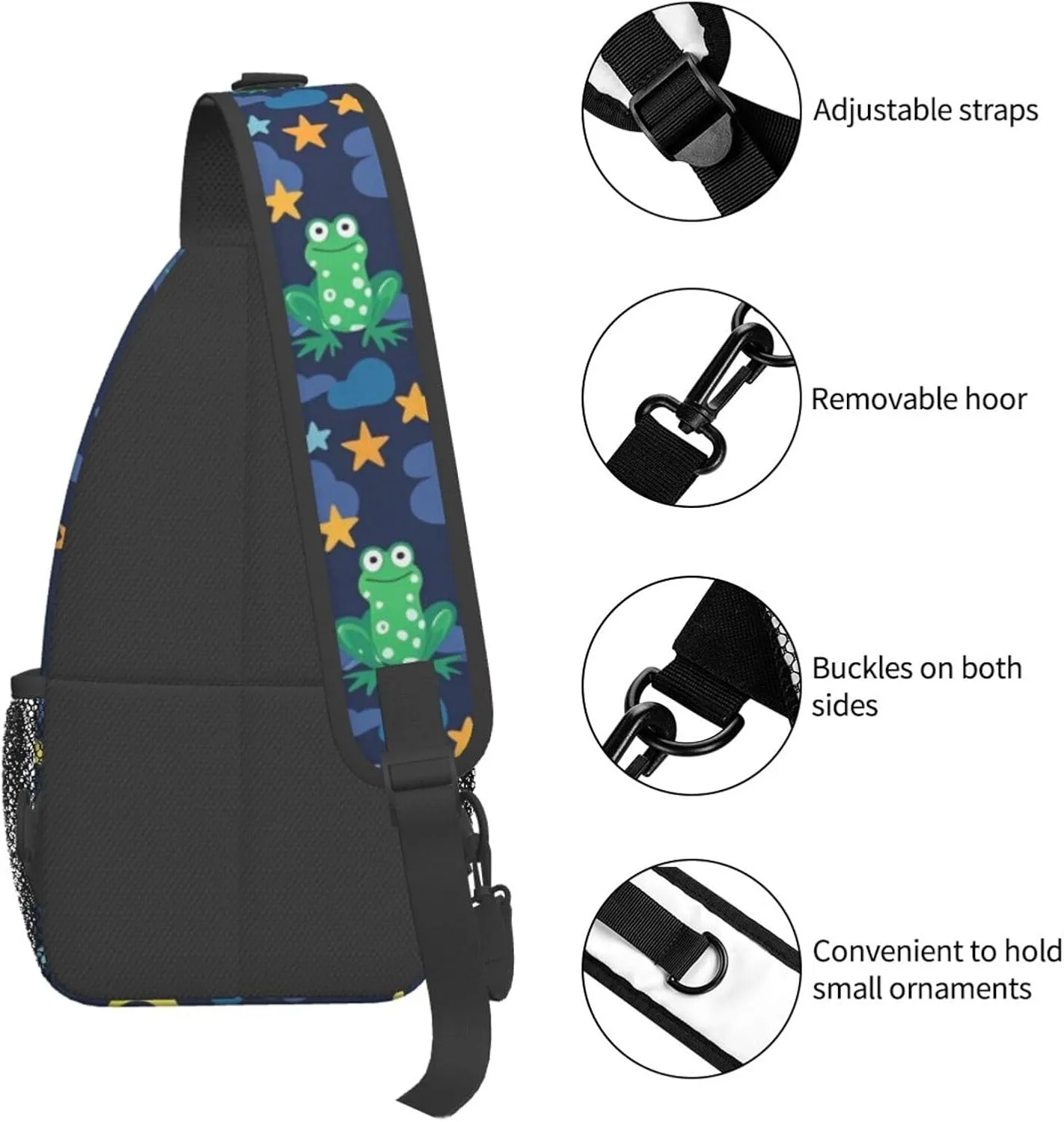 Frog and Pond Crossbody Bags Cross Chest Bag Adjustable Sling Backpack for Women Men
