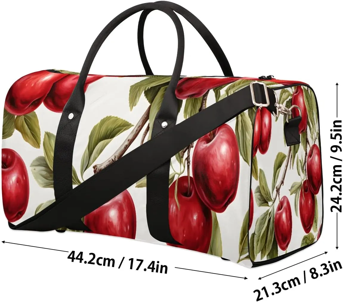 Fruit Apples Travel Duffel Bag for Women Men Waterproof Foldable Overnight Weekender Bag Large Capacity Sports Gym Bag