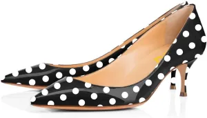 FSJ Women Classic Kitten Heels Pointy Closed Toe Pumps Slip On Office Ladies Party Date Business Dress Shoe Size 4-15 US