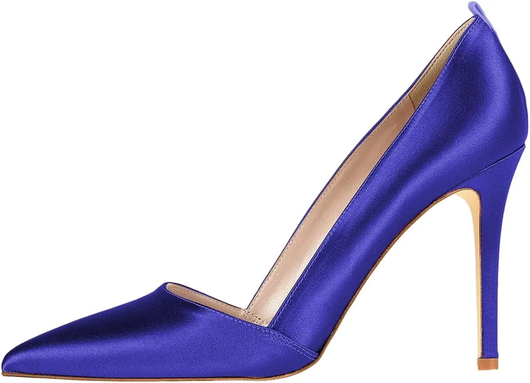 FSJ Women Fashion Closed Pointed Toe Pumps Stiletto High Heels Slip On Two Tone/Solid Color Contrast Party Dress Office Shoes Size 4-15 US