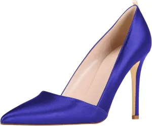 FSJ Women Fashion Closed Pointed Toe Pumps Stiletto High Heels Slip On Two Tone/Solid Color Contrast Party Dress Office Shoes Size 4-15 US