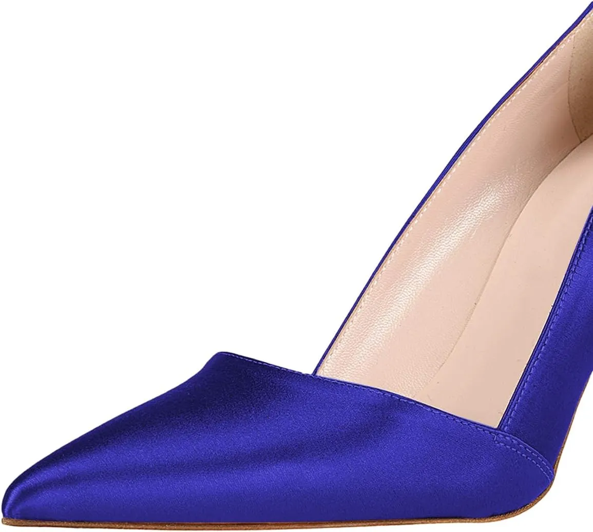 FSJ Women Fashion Closed Pointed Toe Pumps Stiletto High Heels Slip On Two Tone/Solid Color Contrast Party Dress Office Shoes Size 4-15 US