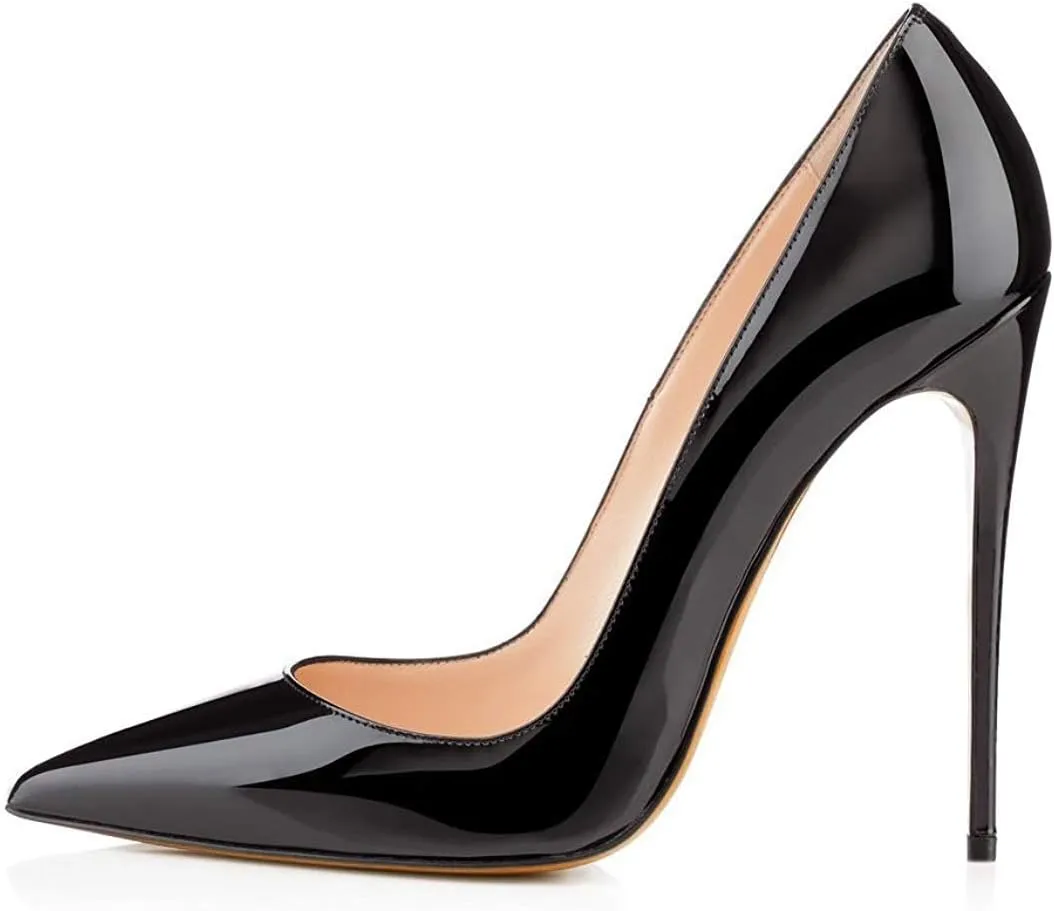 FSJ Women Formal Pointed Toe Pumps High Heel Sexy Stilettos Slip On Office Cute Evening Dress Shoes Size 4-15 US