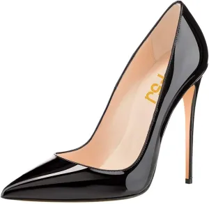 FSJ Women Formal Pointed Toe Pumps High Heel Sexy Stilettos Slip On Office Cute Evening Dress Shoes Size 4-15 US