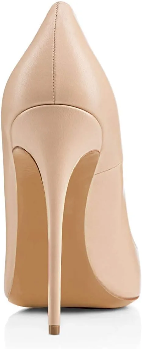 FSJ Women Formal Pointed Toe Pumps High Heel Sexy Stilettos Slip On Office Cute Evening Dress Shoes Size 4-15 US