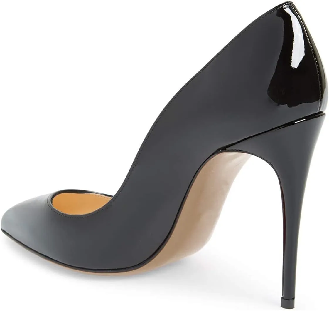 FSJ Women Formal Pointed Toe Pumps High Heel Sexy Stilettos Slip On Office Cute Evening Dress Shoes Size 4-15 US
