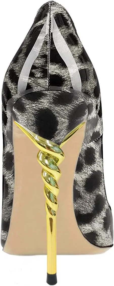 FSJ Women Sexy Leopard Printed Dress Shoes Pointy Toe High Heels Stilettos Pumps Shoe Size 4-15 US