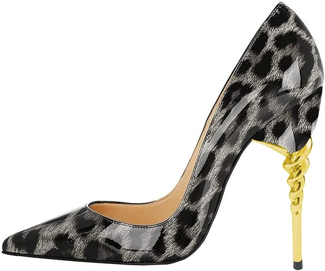 FSJ Women Sexy Leopard Printed Dress Shoes Pointy Toe High Heels Stilettos Pumps Shoe Size 4-15 US