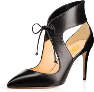 FSJ Women Stylish High Heel Pumps Lace Up Sandals Cut Out Stiletto Party Evening Dress Prom Shoe Size 4-15 M US