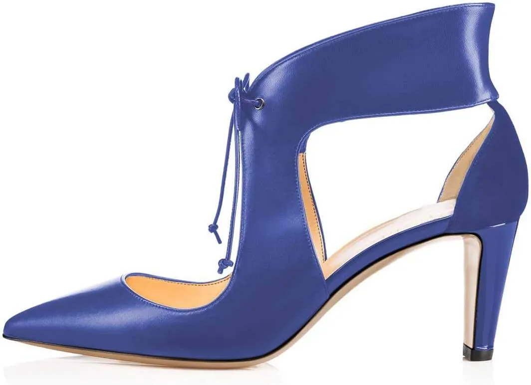 FSJ Women Stylish High Heel Pumps Lace Up Sandals Cut Out Stiletto Party Evening Dress Prom Shoe Size 4-15 M US