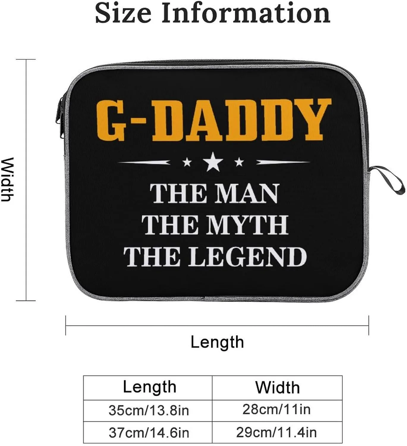 G-Daddy The Man The Myth The Legend Fashion Laptop Bag Sleeve Cover Travel Computer Carrying Case Gifts for Men Women 13inch