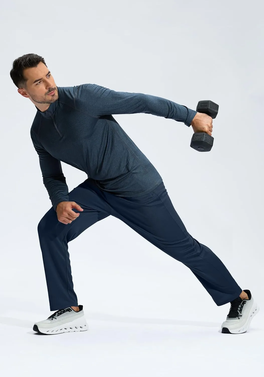 G Gradual Men's Sweatpants with Zipper Pockets Lightweight Mesh Athletic Pants for Men Open Bottom Workout Gym Running