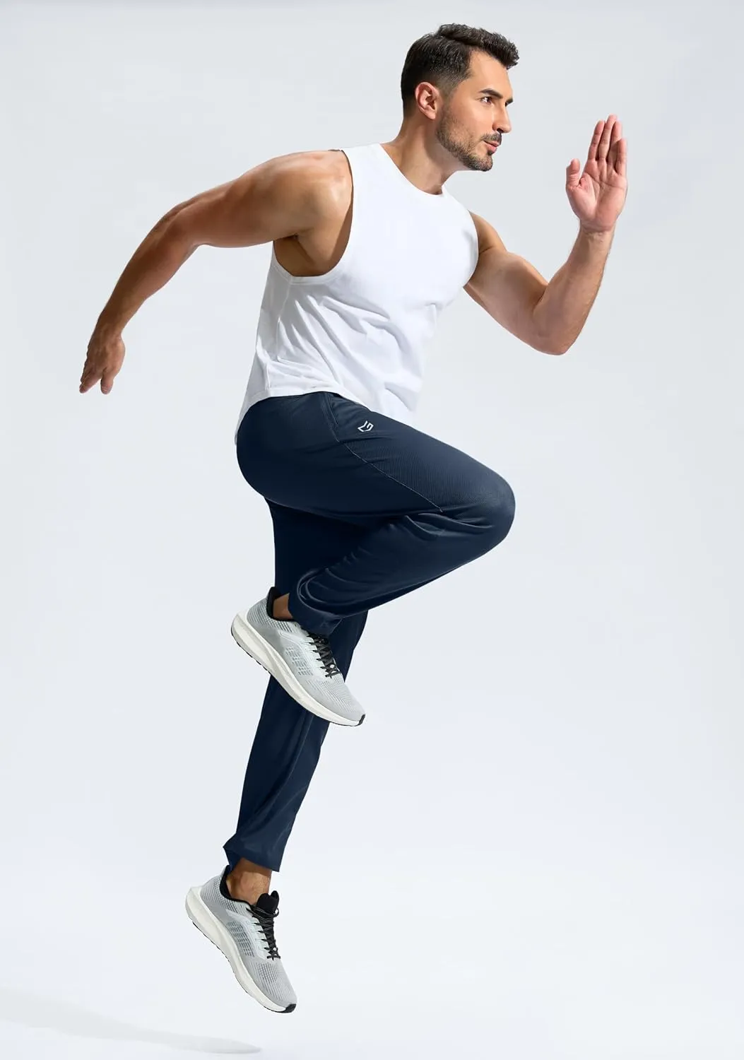 G Gradual Men's Sweatpants with Zipper Pockets Lightweight Mesh Athletic Pants for Men Open Bottom Workout Gym Running