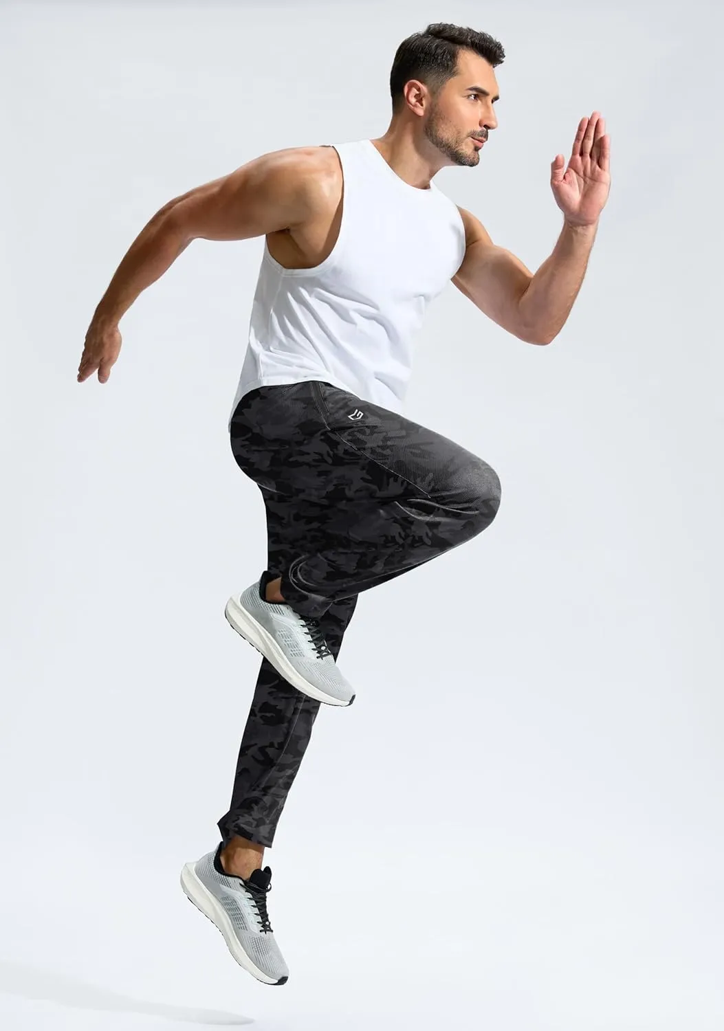 G Gradual Men's Sweatpants with Zipper Pockets Lightweight Mesh Athletic Pants for Men Open Bottom Workout Gym Running