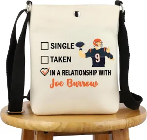 G2TUP Football Themed Gift Dating Joe B Crossbody Bag Burrow Fan Travel Bag J Burrow Merch