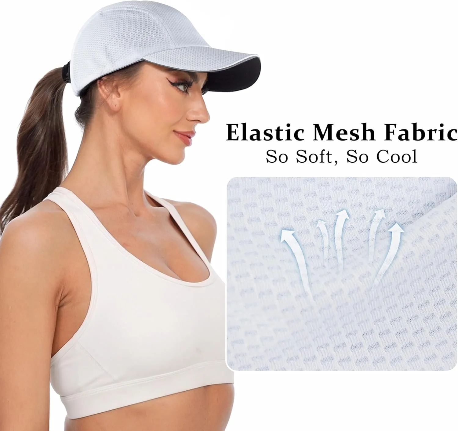 GADIEMKENSD Women's Race Day Running Cap Performance Mesh Hat - Excellent Ventilation, Lightweight, Reflective Safety