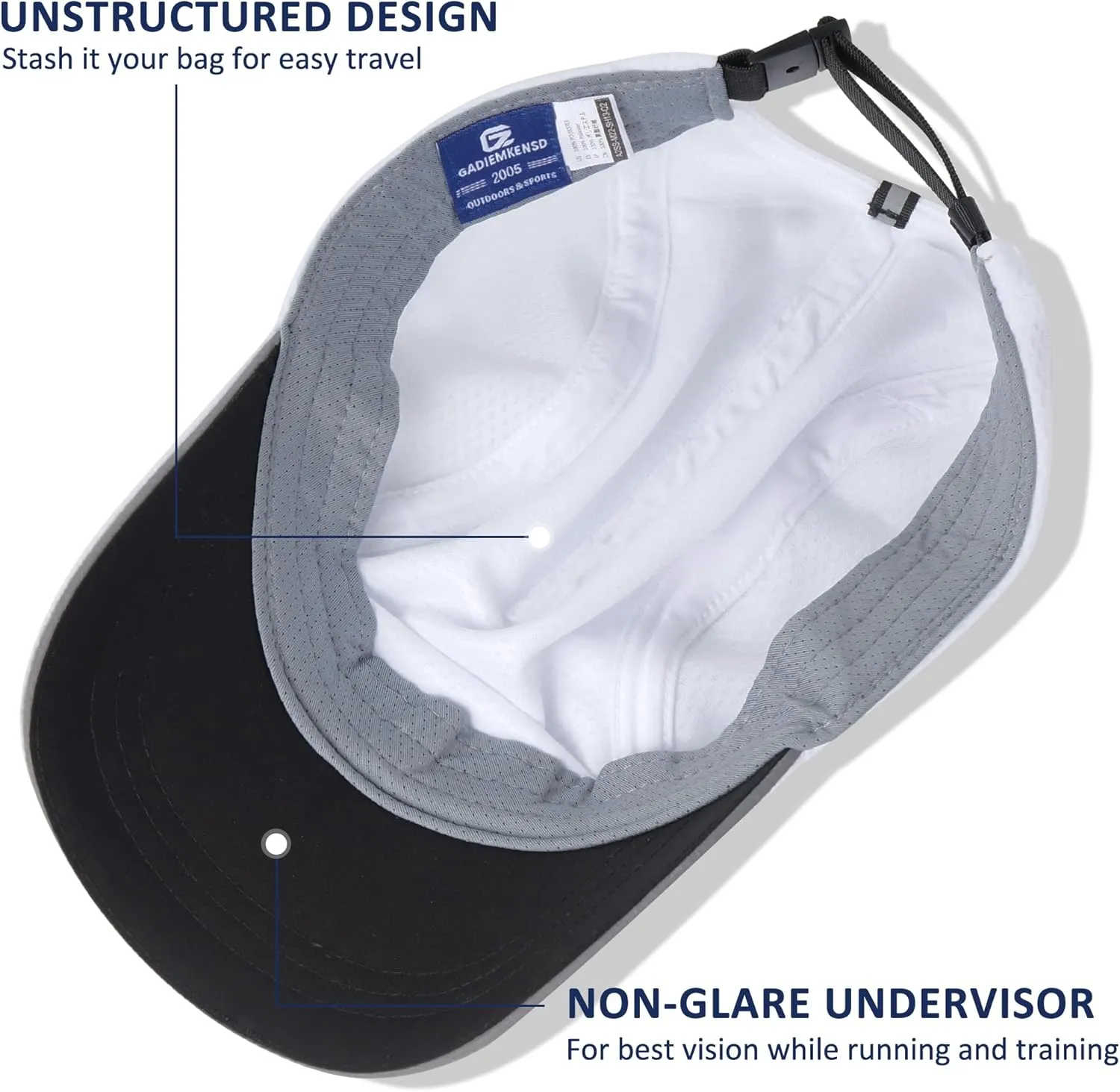 GADIEMKENSD Women's Race Day Running Cap Performance Mesh Hat - Excellent Ventilation, Lightweight, Reflective Safety