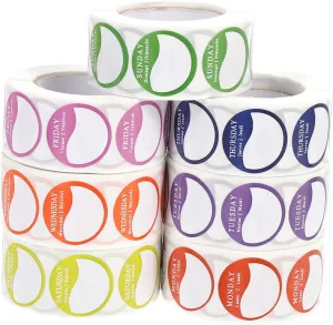 Gadpiparty 7 Rolls Removable Day Week Stickers for Inventory Management Restaurant Seal Labels Adhesive Labels for Food Packaging and Organization