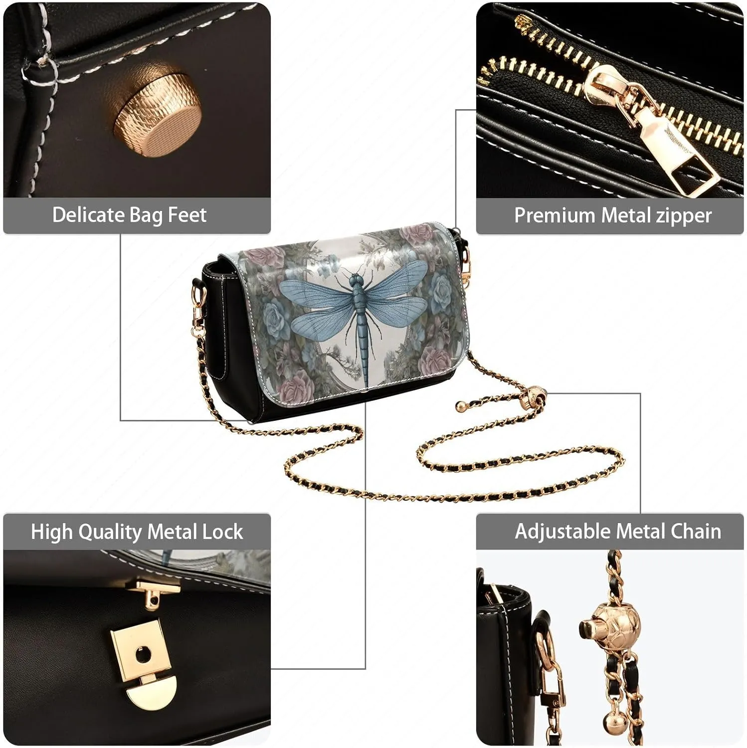 GAIGEO American Dessert Leather Shoulder Bag for Women, Shoulder Bags with Compartments, Crossbody Leather Shoulder Bag
